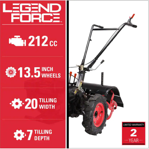 Legend Force 20 in. 212 cc Gas Rear Tine Tiller, Forward/Reverse