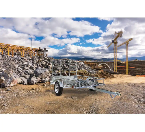 DK2 4 ft. x 6 ft. 1,295 lbs. Payload Capacity Open Rail Galvanized Steel Utility Flatbed Trailer