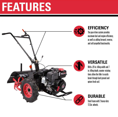 Legend Force 20 in. 212 cc Gas Rear Tine Tiller, Forward/Reverse