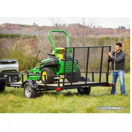 Karavan 6 ft. x 12 ft. Wood Floor Utility Trailer Kit w/ Patented Pivot Down Rail System