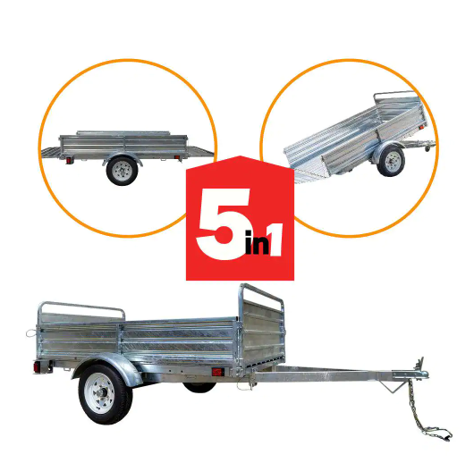 DK2 1639 lbs. Payload Capacity 4.5 ft. x 7.5 ft. Galvanized Steel Utility Trailer Kit with Bed Tilt and Collapsing Ends