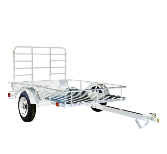 DK2 4 ft. x 6 ft. 1,295 lbs. Payload Capacity Open Rail Galvanized Steel Utility Flatbed Trailer