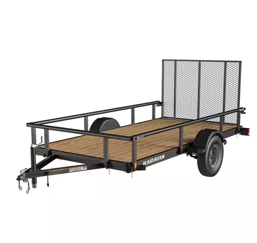 Karavan 6 ft. x 12 ft. Wood Floor Utility Trailer Kit w/ Patented Pivot Down Rail System