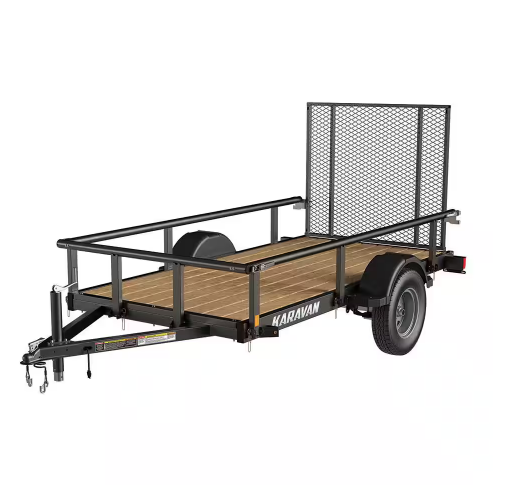 Karavan 5 ft. x 10 ft. Wood Floor Utility Trailer Kit w/ Patented Pivot Down Rail System