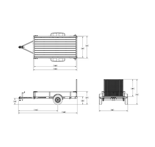 Karavan 5 ft. x 10 ft. Wood Floor Utility Trailer Kit w/ Patented Pivot Down Rail System