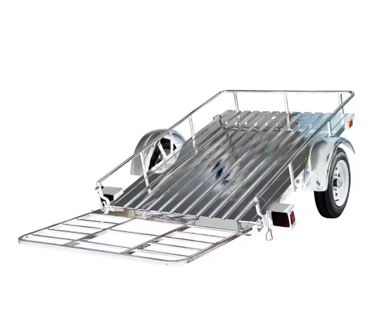 DK2 4 ft. x 6 ft. 1,295 lbs. Payload Capacity Open Rail Galvanized Steel Utility Flatbed Trailer