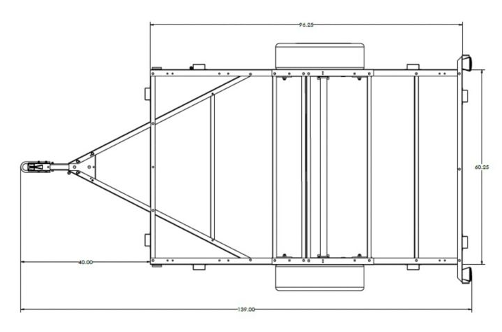 Stirling 1,250 lb. Capacity 5 ft. x 8 ft. Single Axle Galvalume Stirling Kit Trailer
