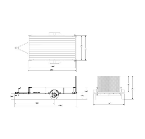 Karavan 6 ft. x 12 ft. Wood Floor Utility Trailer Kit w/ Patented Pivot Down Rail System