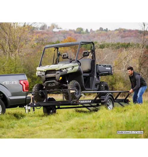 Karavan 6 ft. x 12 ft. Wood Floor Utility Trailer Kit w/ Patented Pivot Down Rail System