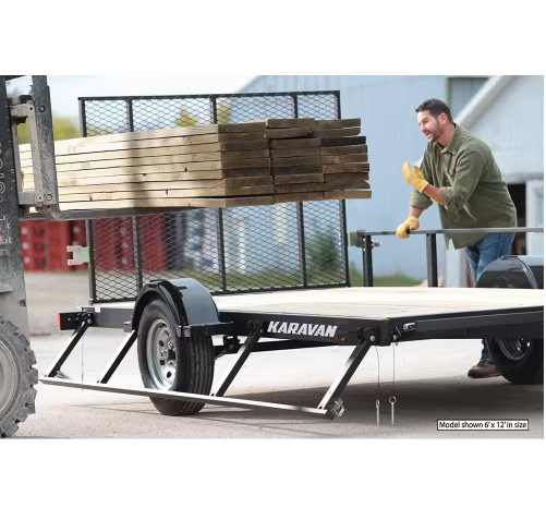 Karavan 6 ft. x 12 ft. Wood Floor Utility Trailer Kit w/ Patented Pivot Down Rail System