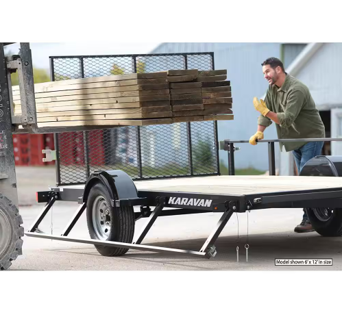 Karavan 5 ft. x 10 ft. Wood Floor Utility Trailer Kit w/ Patented Pivot Down Rail System