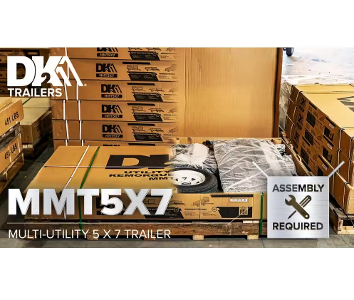 DK2 1639 lbs. Payload Capacity 4.5 ft. x 7.5 ft. Galvanized Steel Utility Trailer Kit with Bed Tilt and Collapsing Ends