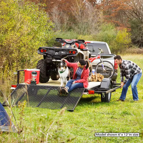 Karavan 6 ft. x 12 ft. Wood Floor Utility Trailer Kit w/ Patented Pivot Down Rail System