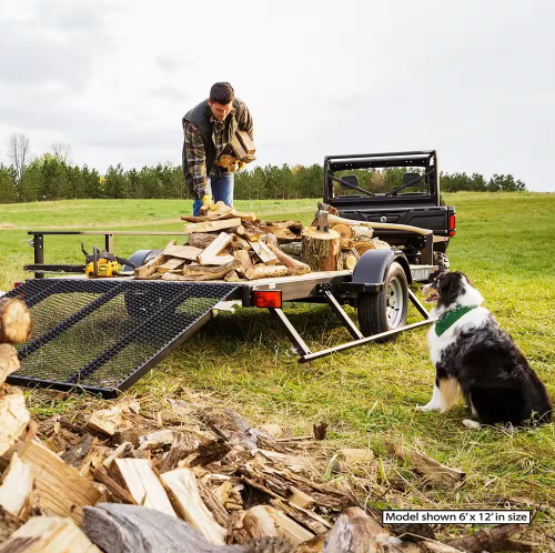 Karavan 6 ft. x 12 ft. Wood Floor Utility Trailer Kit w/ Patented Pivot Down Rail System