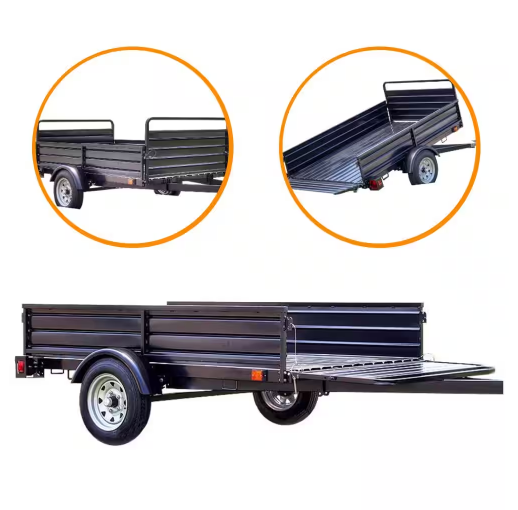 DK2 1639 lb. Payload Capacity 4.5 ft. x 7.5 ft. Utility Trailer Kit with Bed Tilt and Collapsing Ends to Extend Bed to 12 ft